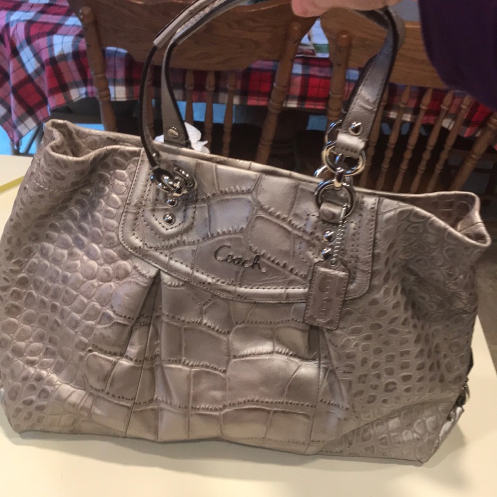 Coach embossed croc handbag